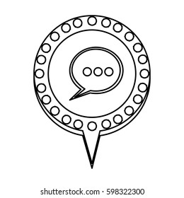 monochrome silhouette of text bubble and circular speech with contour dotted and tail vector illustration