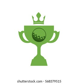 Monochrome Silhouette Trophy Cup Golf Crown Stock Vector (Royalty Free ...