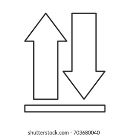 monochrome silhouette of upload and download icons and progress bar vector illustration
