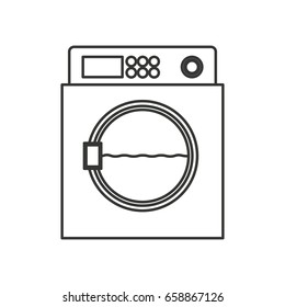 monochrome silhouette of wash machine vector illustration