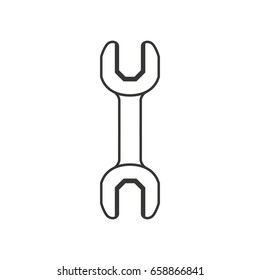 monochrome silhouette of wrench tool vector illustration