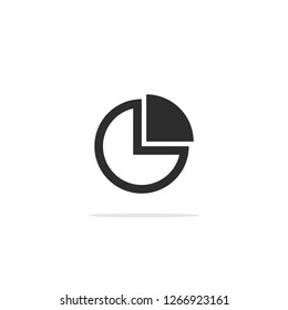Monochrome simple chart icon . Vector illustration.