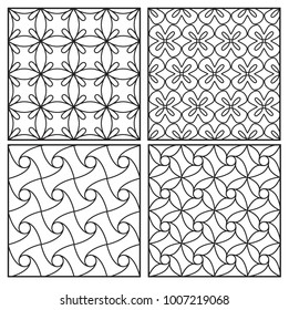 Monochrome simple decorative pattern. Black and white square background for textile, ceramic, wallpaper. Simple modern tile design. Vector illustration.