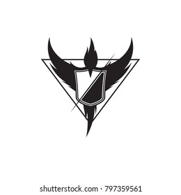 Monochrome Simple Eagle logo