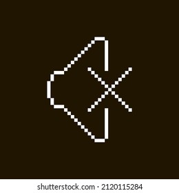 ilustración de pantalla plana simple monocroma del icono blanco del botón de modo silencioso en el fondo negro