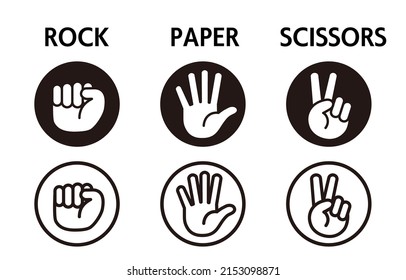Monochrome simple hand icon set (rock paper scissors) 
Easy  to  use vector material