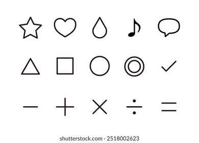 	
Monochrome simple icon set, cute
