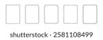 Monochrome simple line frame set vector. Vertical border frame cards.
