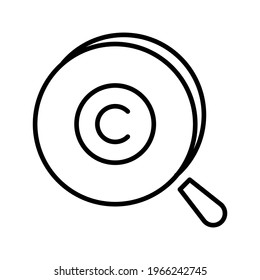Monochrome simple search icon vector illustration. Linear magnifying glass scientific researching logo isolated on white. Symbol or exploration, discovery or focus observing. Optical zoom