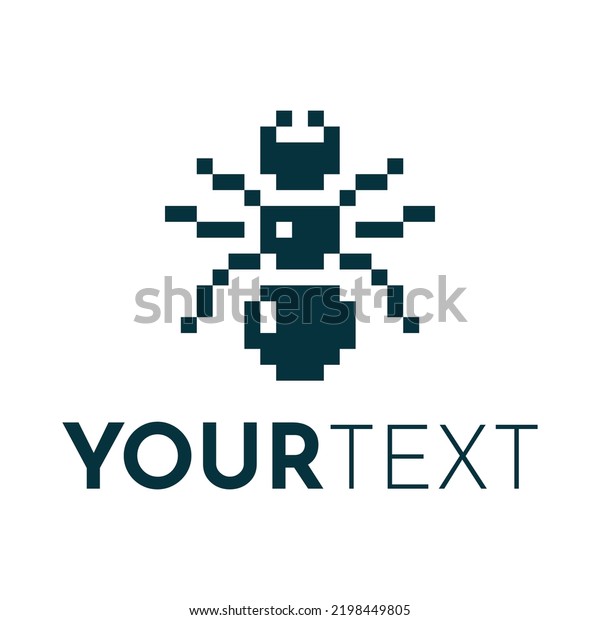 Monochrome Simple Vector 1bit Pixel Art Stock Vector (Royalty Free ...