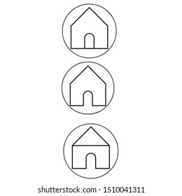 Monochrome simplified houses design. Vector illustration of minimalist black and white homes.