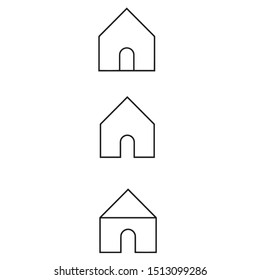 Monochrome simplified houses design. Vector illustration of minimalist black and white homes.