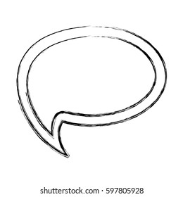 monochrome sketch of cloud speech with tail vector illustration