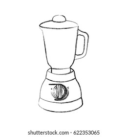monochrome sketch of kitchen blender vector illustration