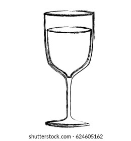 monochrome sketch silhouette of glass cup vector illustration