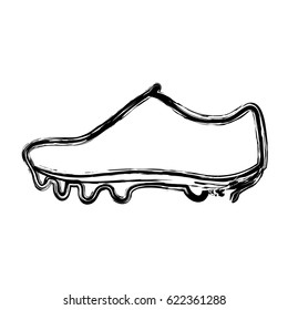 monochrome sketch of soccer shoe vector illustration