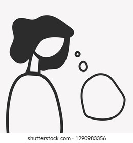 Monochrome sketch. Speech bubble. Vector illustration. Eps 10