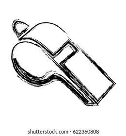 monochrome sketch of whistle icon vector illustration