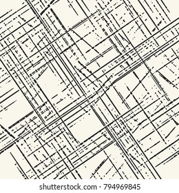 Monochrome Sketched Dashed Checked Pattern