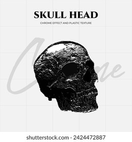 Monochrome skull head free vector