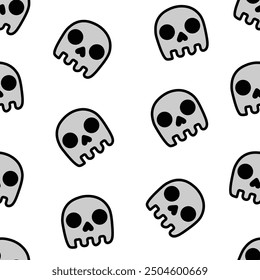 Monochrome Skull Pattern for Halloween