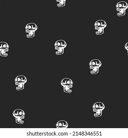 Monochrome Skull repeat seamless pattern
