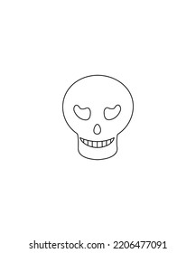  Monochrome skull tattoo. Vector illustration on white background. vector illustration. Halloween Skull vector Perfect for coloring book, textiles, icon, web, painting, children's books. 