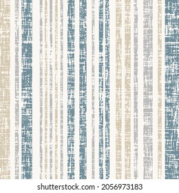 Monochrome slub Textured green Striped Distressed Background. Seamless Pattern.farmhouse style stripes texture. Woven linen cloth pattern background. Line striped closeup weave fabric 