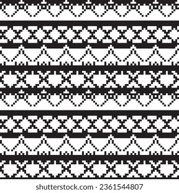 Monochrome Snowflake fair isle pattern design for fashion textiles, knitwear and graphics
