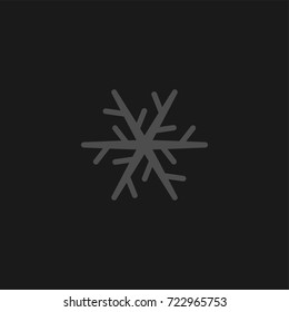 Monochrome Snowflake flat icon. Snow pictogram. Winter symbol. Vector art illustration. Element for your design