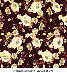 monochrome a solid abstract big and small hibiscus flower with dark background, vector design illustration digital image for textile or wrapping paper printing factory
