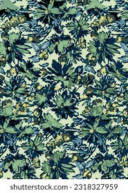 monochrome a solid abstract big and small green chrysanthemum flower mixed pattern with bright background vector illustration digital image for textile or wrapping paper printing factory