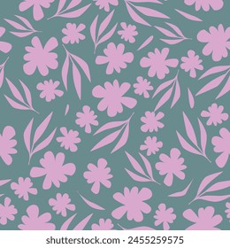 monochrome a solid abstract blooming flower arrangement motif with stalk leaves, all over vector design with solid background illustration digital image for textile printing factory