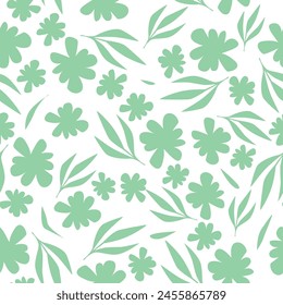 monochrome a solid abstract blooming flower arrangement motif with stalk leaves, all over vector design with solid background illustration digital image for textile printing factory