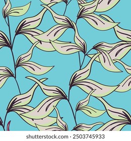 monochrome a solid abstract blooming flower arrangement motif with stalk leaves, all over vector design with solid background illustration digital image for textile printing factory