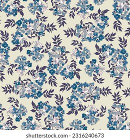 monochrome a solid abstract tiny flower arrangement with white background, vector illustration digital image for textile or wrapping paper printing factory