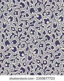 Monochrome solid simple cartoon batik leaves pattern with purple tone background, all over vector design illustration digital image for textile or wrapping paper printing factory