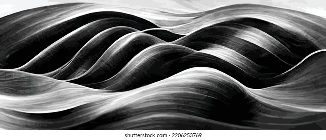 monochrome sound line waves abstract background, vector.