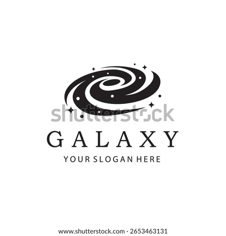 monochrome space galaxy icon isolated on white background