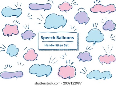 Monochrome speech balloon design set