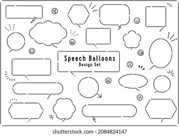 Conjunto de diseño de globo de voz monocromático