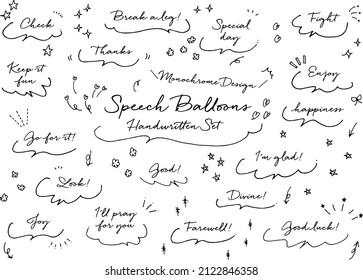 Monochrome speech balloon design set