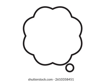 Monochrome speech bubble icon drawn with simple black lines
