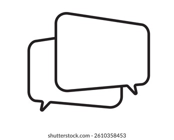 Monochrome speech bubble icon drawn with simple black lines