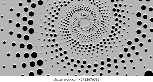 Fundo abstrato do vórtice do ponto espiral monocromático