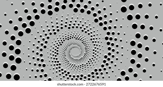 Fundo abstrato do vórtice do ponto espiral monocromático