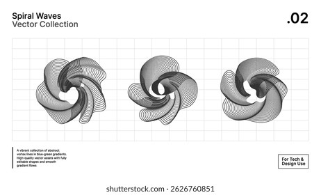 Monochrome Spirograph Line Art - Abstracte spiraalvectoren voor technisch ontwerp