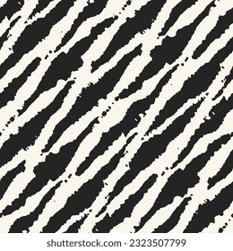 Monochrome Splattered Paint Textured Diagonal Striped Pattern