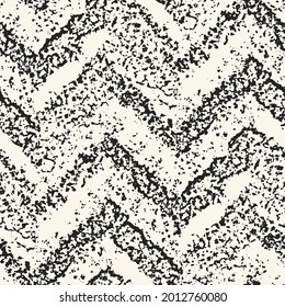 Monochrome Splattered Textured Chevron Pattern