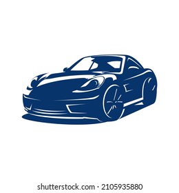 Monochrome sport car vector illustration